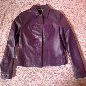 Purple Vintage Leather Jacket